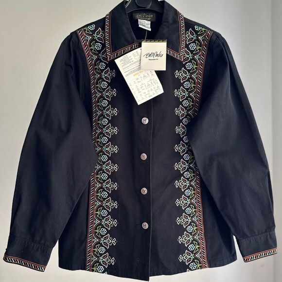 NWT Bob Mackie Wearable Art Shacket Shirt Embroidered Small - Picture 1 of 4
